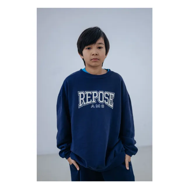 Sudadera de algodón orgánico Cozydrop REPOSE AMS | Azul Marino