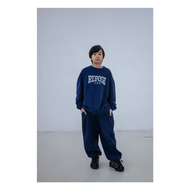 Sudadera de algodón orgánico Cozydrop REPOSE AMS | Azul Marino