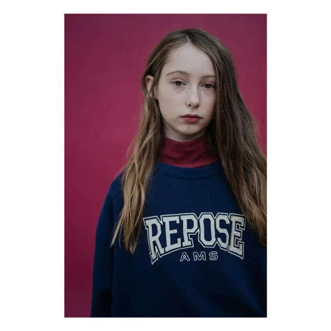 Sudadera de algodón orgánico Cozydrop REPOSE AMS | Azul Marino