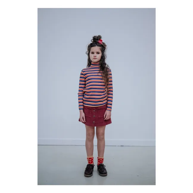 Falda abotonada Algodón orgánico | Rojo