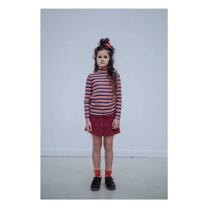 Jupe Boutonnée Coton Bio | Rouge- Image produit n°1