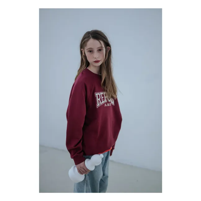 Sweat Raglan Coton Bio | Bordeaux