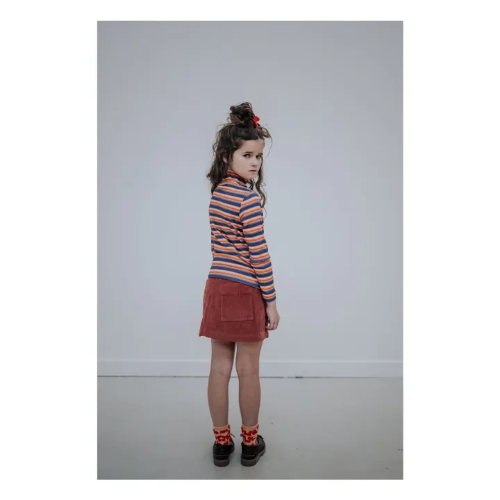 Jupe Boutonnée Coton Bio | Rouge- Image produit n°4