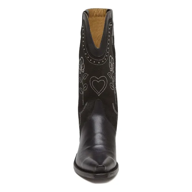 Santiags Haily Borchie in pelle scamosciata | Nero