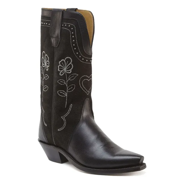 Santiags Haily Borchie in pelle scamosciata | Nero