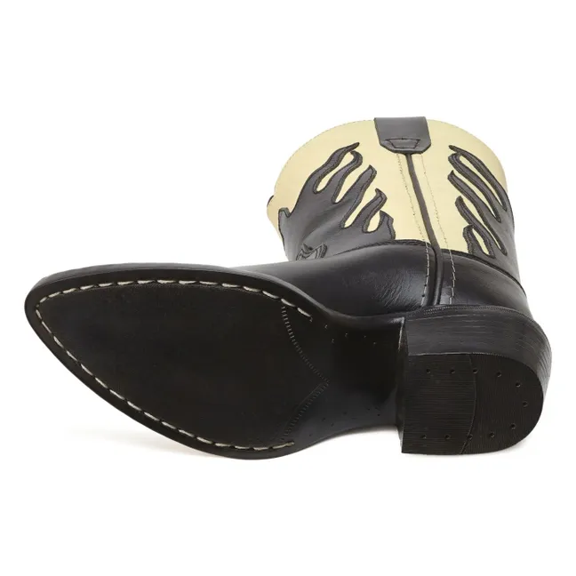 Santiags Flames Black | Noir