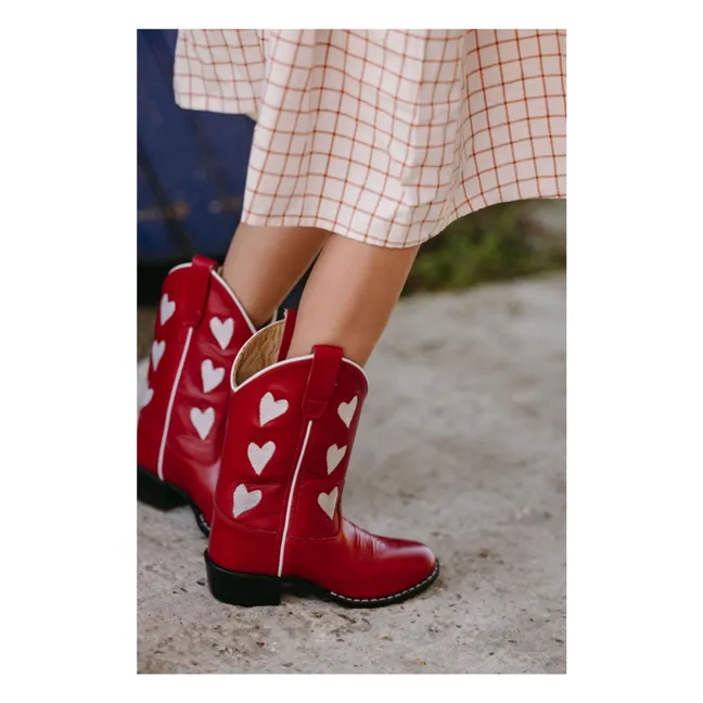 Santiags Hearts Red | Rouge