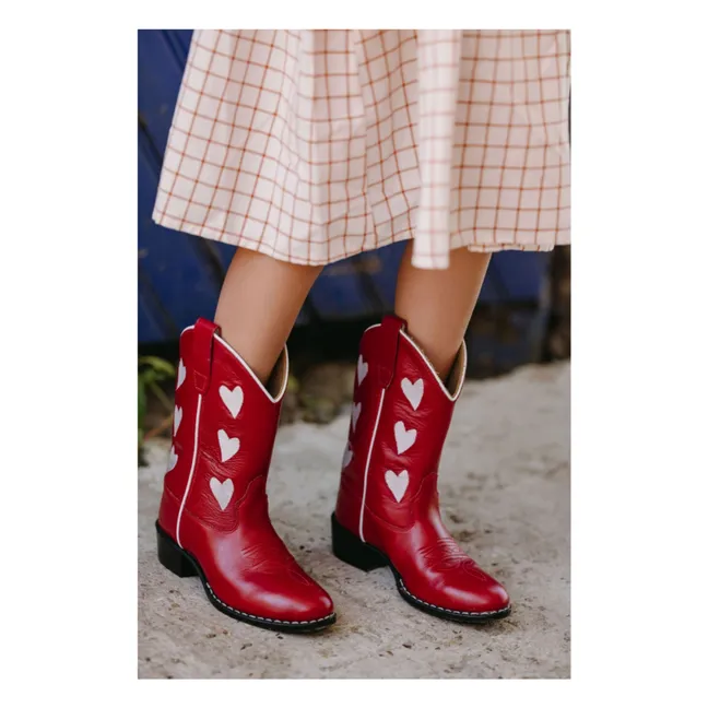 Santiags Hearts Red | Rouge