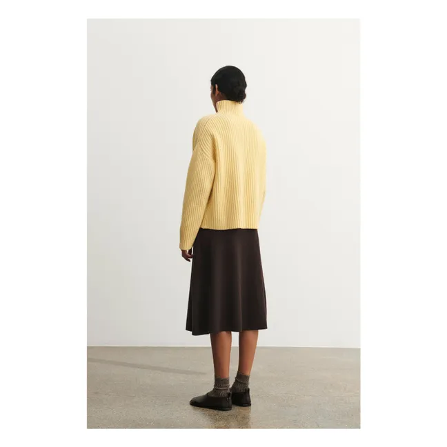 Pull Côtelé Laine - Collection Femme | Jaune