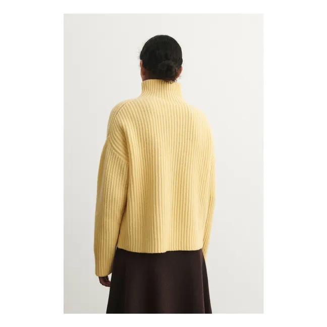 Pull Côtelé Laine - Collection Femme | Jaune
