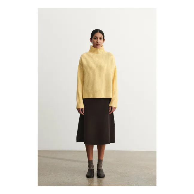 Pull Côtelé Laine - Collection Femme | Jaune