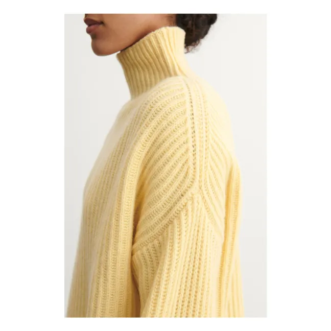 Pull Côtelé Laine - Collection Femme | Jaune