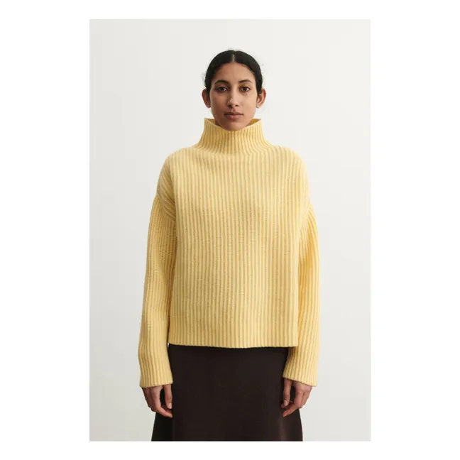 Pull Côtelé Laine - Collection Femme | Jaune