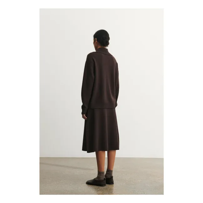 Jupe Feutre Laine Mérinos - Collection Femme | Marron