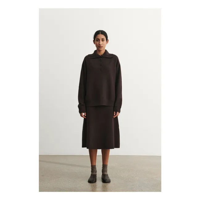 Jupe Feutre Laine Mérinos - Collection Femme | Marron