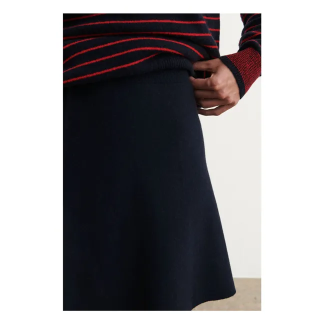 Jupe Laine Mérinos - Collection Femme | Bleu marine