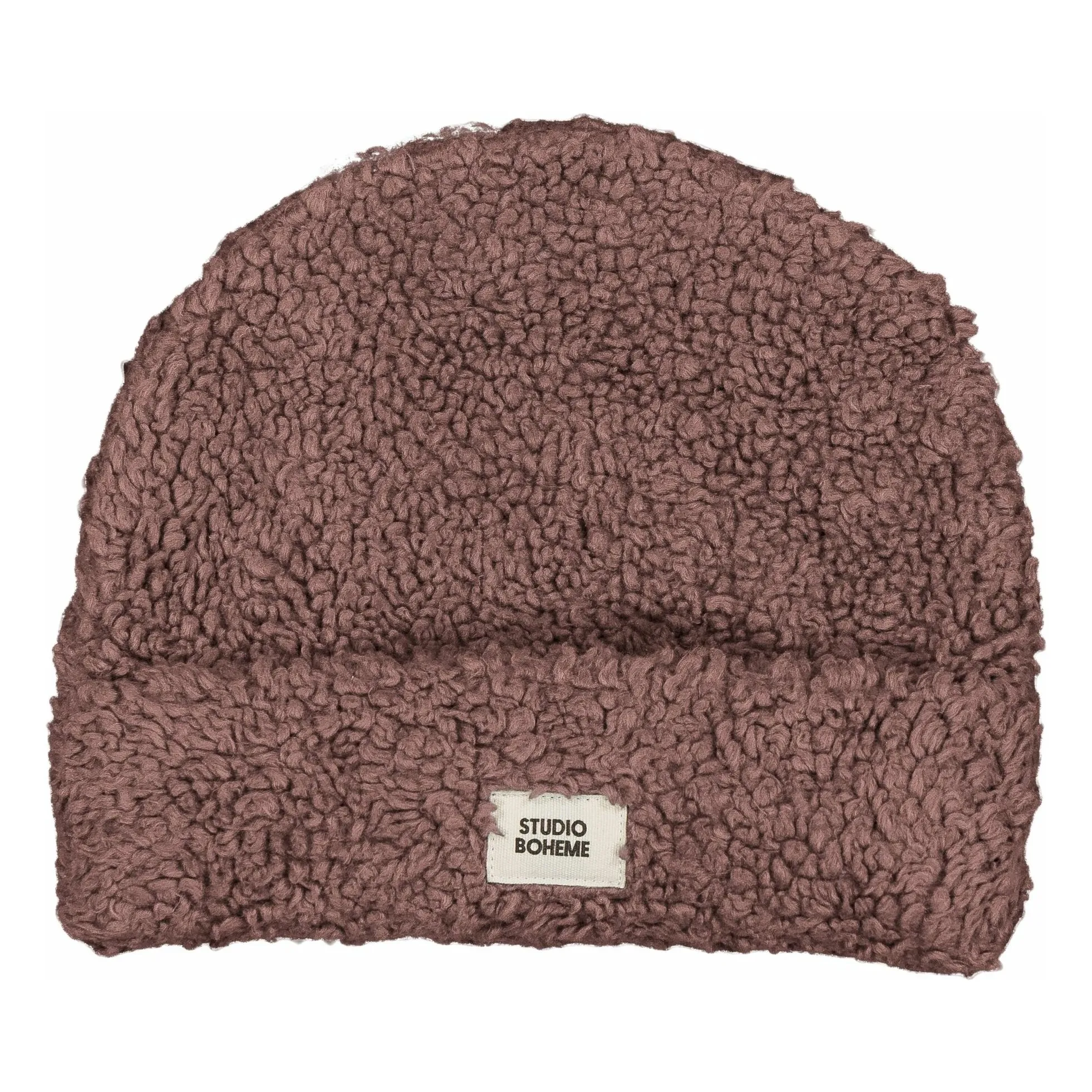Studio Bohème Mauve Organic Cotton Sheepskin Sherpa Cap