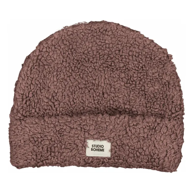 Organic Cotton Sheepskin Sherpa Cap | Mauve