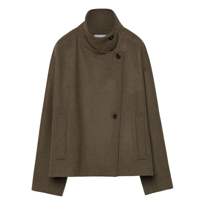 Caban Laine Feutrée | Vert mousse- Image produit n°1