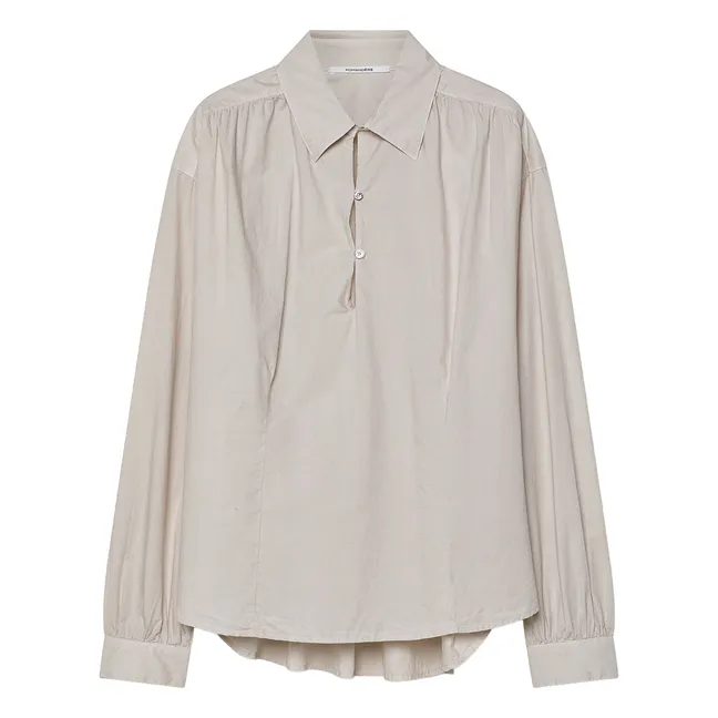 Blusa de popelina de algodón | Marfil