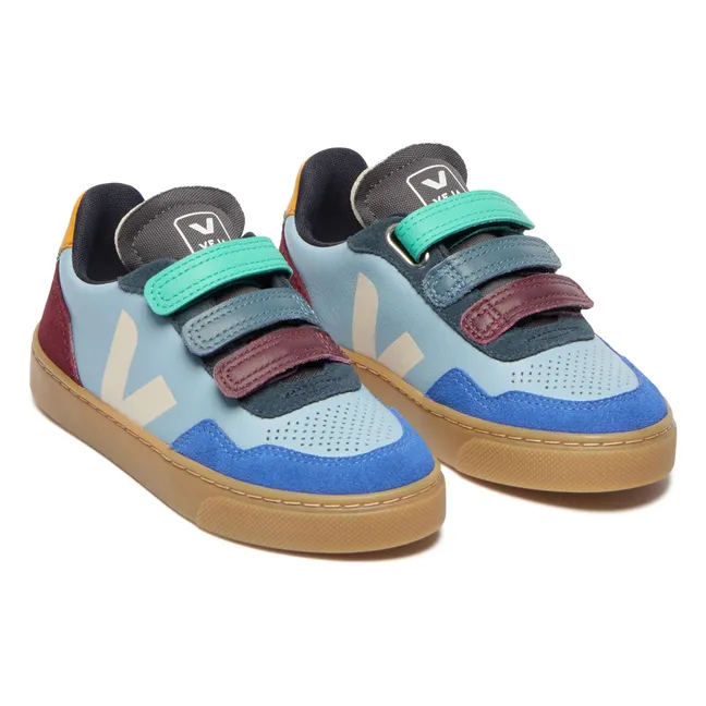 Veja x Milk Collaboration - V-90 Leather O.T. Scratch Sneakers | Light blue