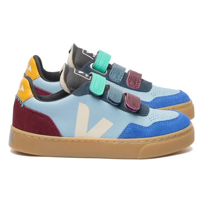 Collaboration Veja x Milk - Baskets Scratchs V-90 Cuir O.T. | Bleu ciel