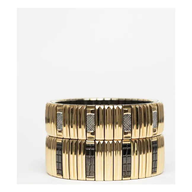 Bracciale SIG 14B-1 a strisce | Oro/Argento