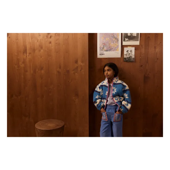 Mouna Hose aus geripptem Velours | Blau