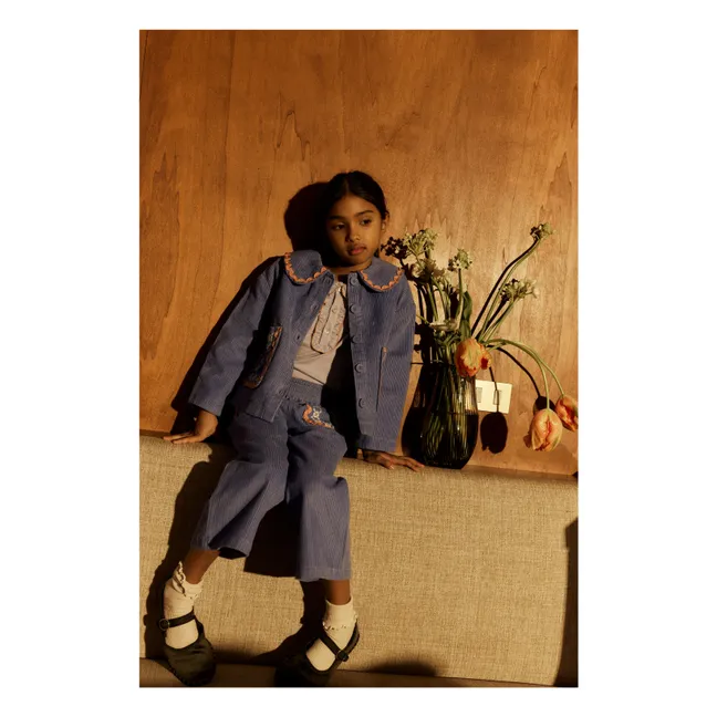 Pantalon Mouna Velours Côtelé | Bleu