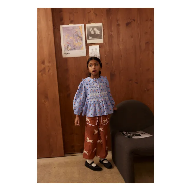 Mouna Hose Lammfell Rippenvelours | Rostfarben