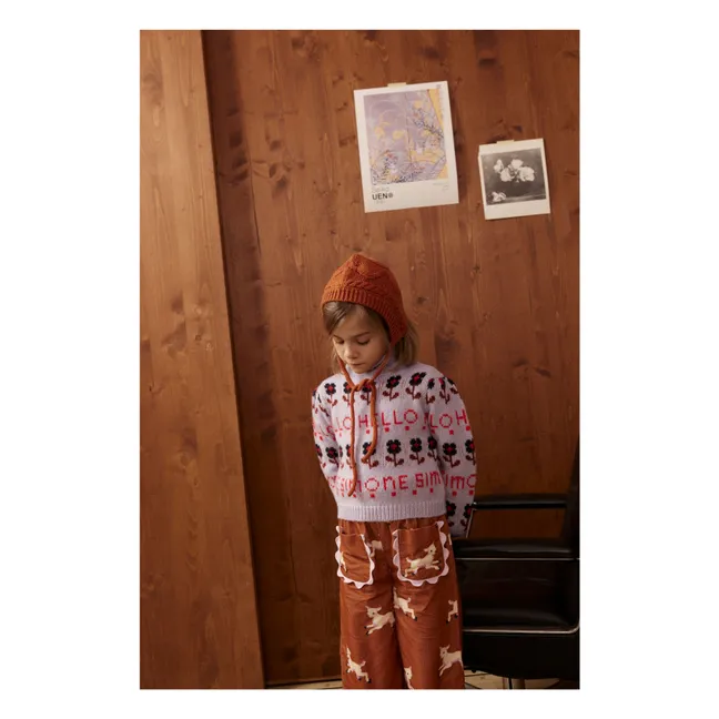 Mouna Hose Lammfell Rippenvelours | Rostfarben