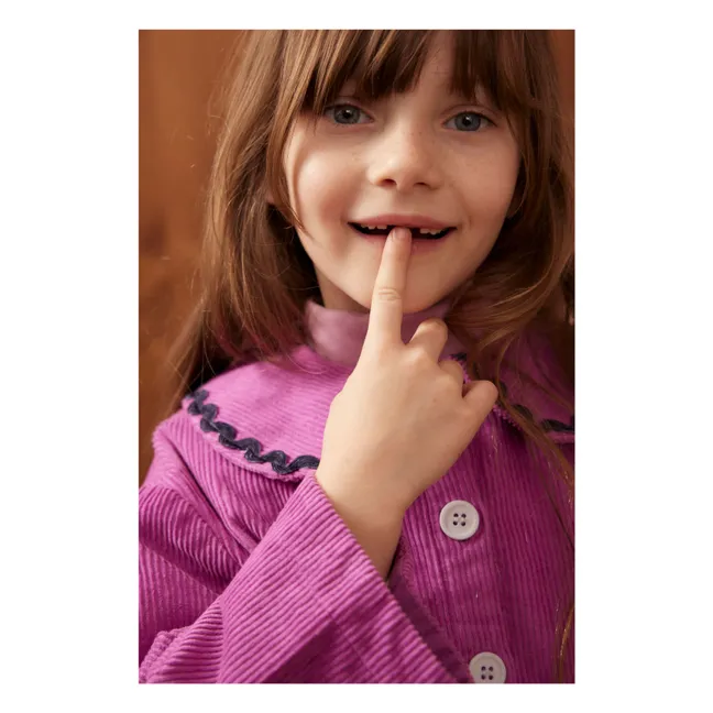 Duchesse-Jacke aus geripptem Velours | Rosa