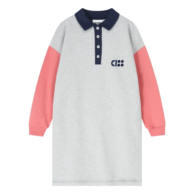 Organic Cotton Polo Dress | Grey