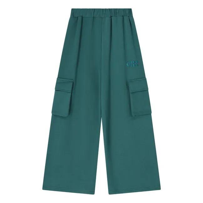 Jogger Cargo larghi in cotone biologico | Verde scuro