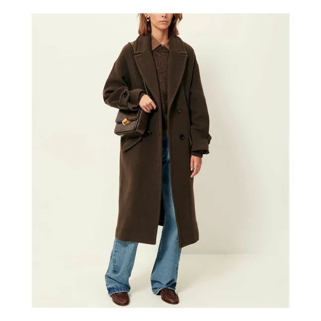 Manteau Mia Laine Recyclée | Vert Lichen