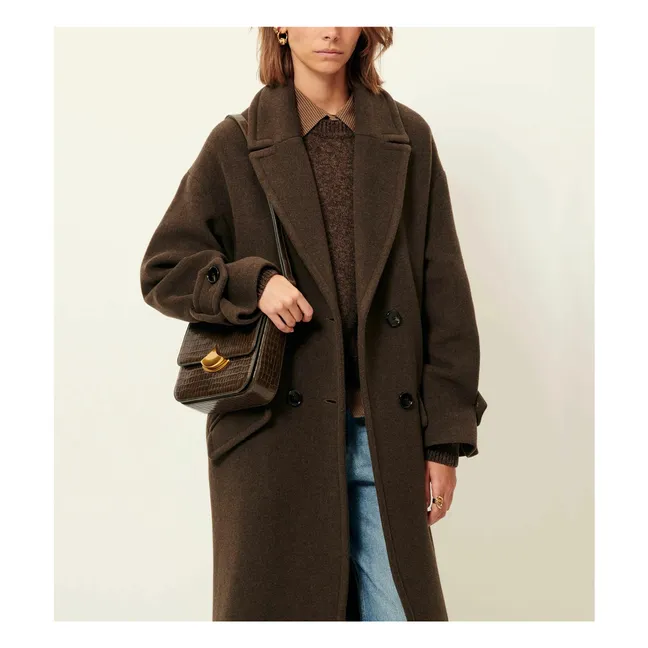 Cappotto Mia in lana riciclata | Vert Lichen