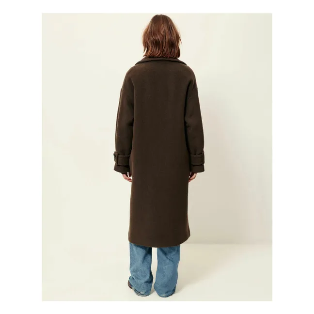 Manteau Mia Laine Recyclée | Vert Lichen