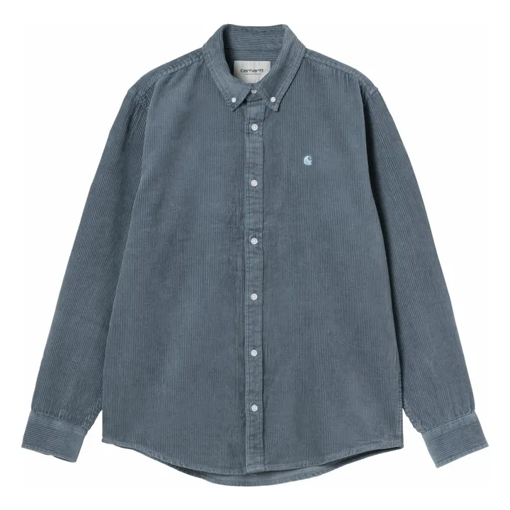 Chemise Velours L/S Madison | Bleu Glacier- Image produit n°0