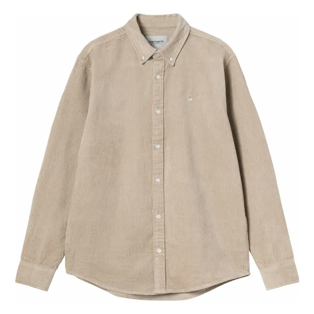 Madison L/S Velvet Shirt | Beige