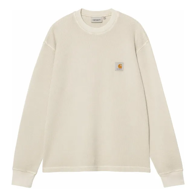 T-Shirt L/S Vista Waffle  | Blanc cassé