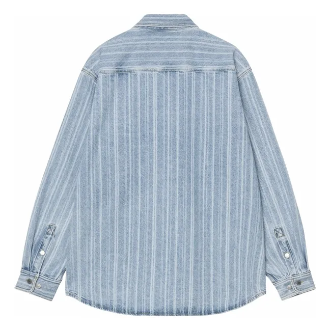 Sur-Chemise Rylan Hampton Rayée | Denim bleached