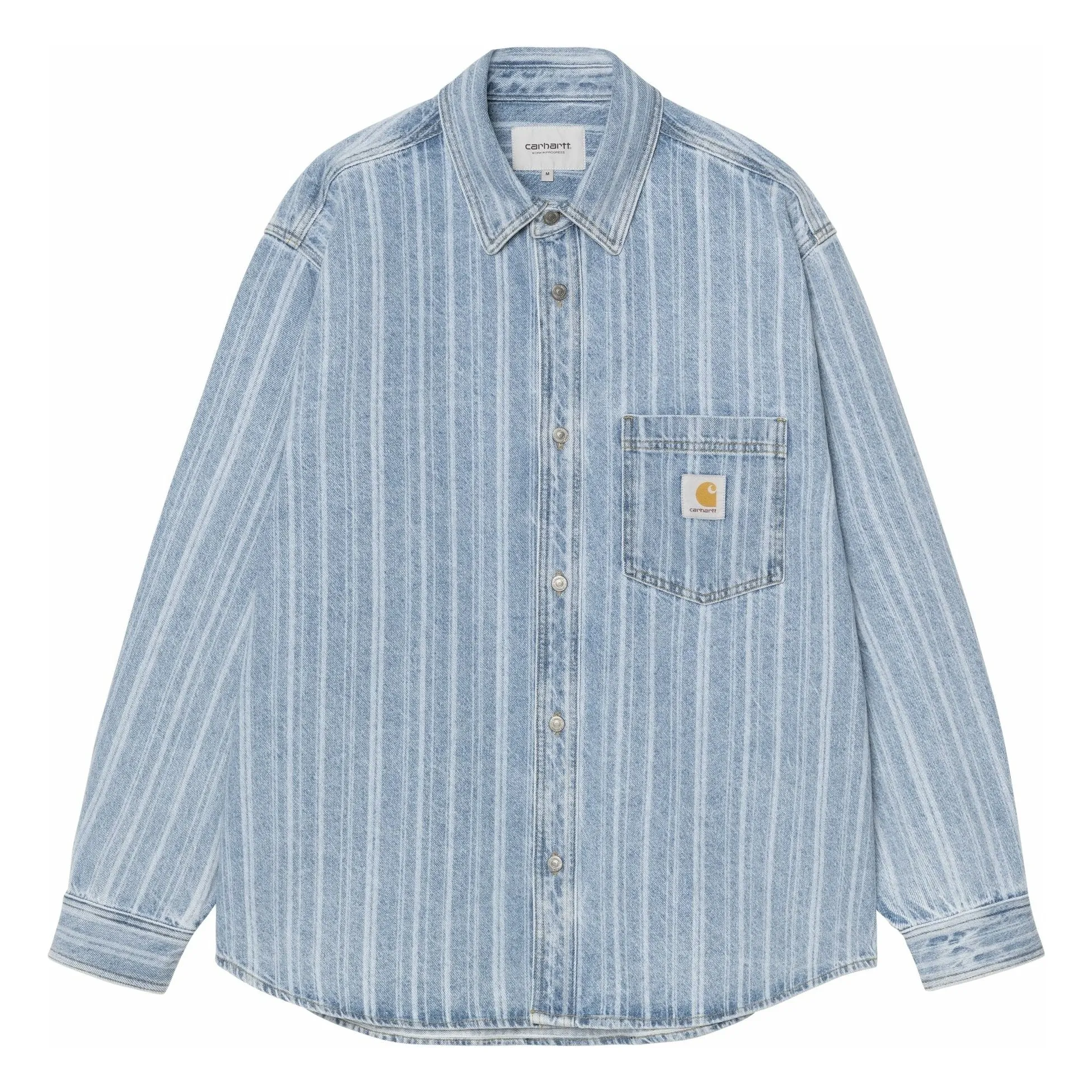 Carhartt Wip Denim Bleached Rylan Hampton Stripe Overshirt