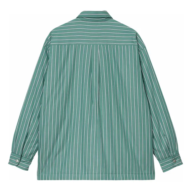 Sur-Chemise Grimsby Rayée Popeline de Coton | Vert