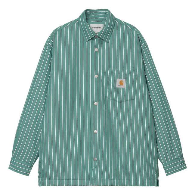 Sur-Chemise Grimsby Rayée Popeline de Coton | Vert
