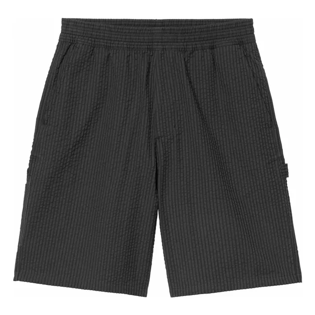 Shorts Toland Gestreift Seersucker | Schwarz