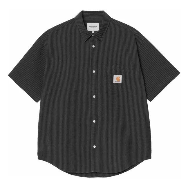 Chemise Toland Rayée Seersucker | Noir