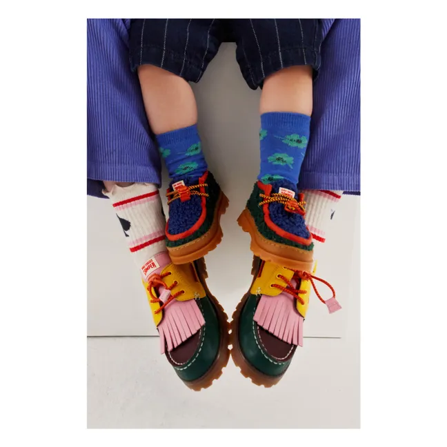 Wallabee Sherpa-style Derbies - Bobo Choses x Camper | Green