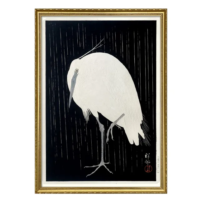 Cartel Grulla sobre negro