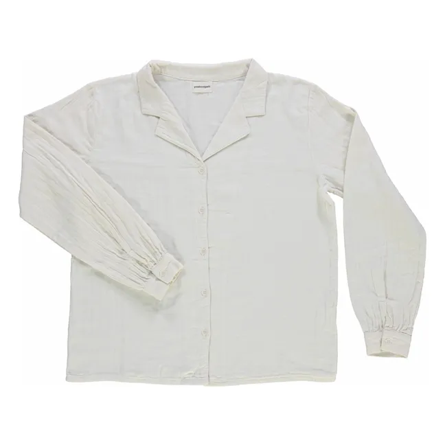 Camisa Date de gasa de algodón doble - Colección Mujer | Crudo