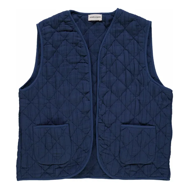 Veste Sans Manches Cercis Denim Coton Bio - Collection Femme | Bleu foncé